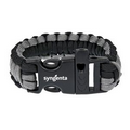 Grey & Black Paracord Bracelet w/ Whistle